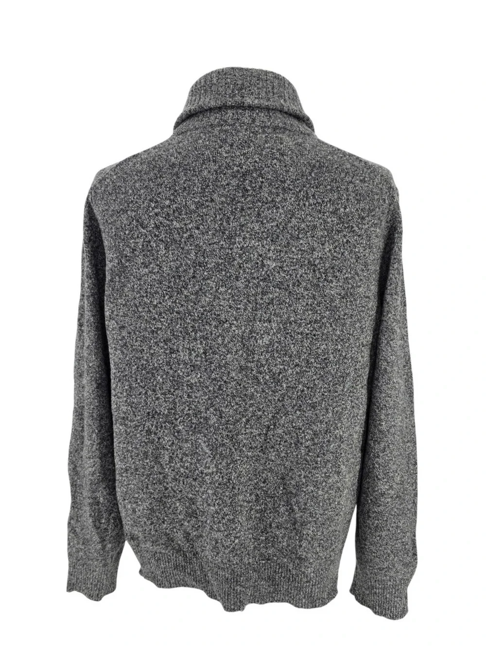J.Crew Shawl Collar Sweater XL Gray 100% Lambswool Marled Wool Men's